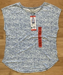 Orvis Damen Rundhals Tunika Blau & Weiß Shirt Größe M - Bild 1 von 5
