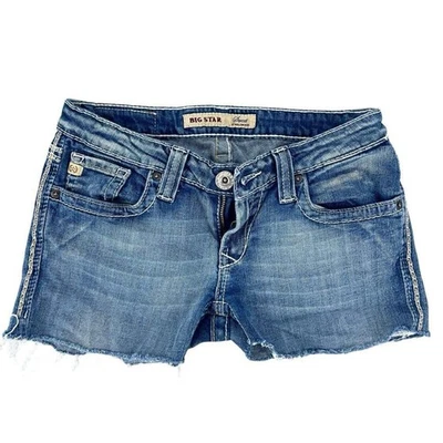 Big Star сладкий ультра низкий подъем искусственно состаренный джинсовой ткани Jean шорты размер 27L - Изображение 1 из 4