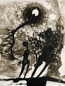 Tonito Original art painting.Organic realism.PASS The Ideas.Otherworldly people - Picture 1 of 3