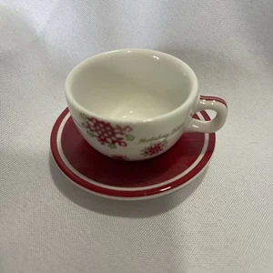 Starbucks Kaffee Christmas Ornament 2007 Holiday Snowflake Mini Tasse Becher Untertasse - Bild 1 von 7