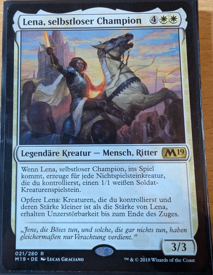 MTG | Lena, Selfless Champion / Lena, selbstloser Champion | NM | DE | M19 021 - Bild 1 von 1