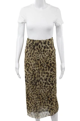 Falda lápiz recta beige estampado animal poliéster talla S de Zara para mujer Foto 1 de 4