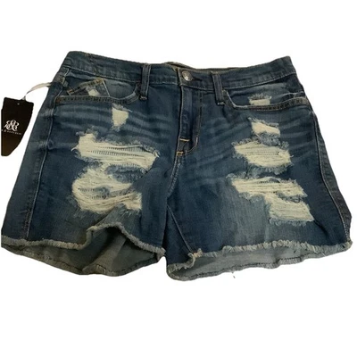 Pantalones cortos de mezclilla Rock And Republic para mujer talla 10 tiro medio desgastados nuevos Foto 1 de 4