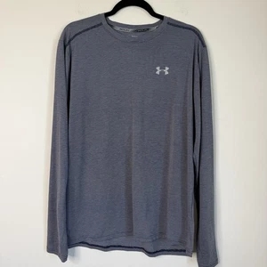 Under Armour Run Heatgear Fitted XL grau gestreift Rundhals Langarm Sportshirt - Bild 1 von 6