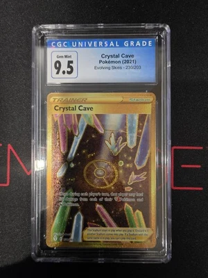 Pokemon TCG: Old CGC 9.5 (Now 10) Crystal Cave 230/203 Evolving Skies Secret - Image 1 of 2