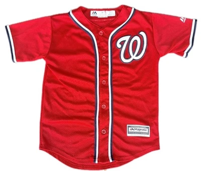 Camiseta Washington Nationals Bryce Harper #34 Majestic Youth tamanho pequeno 8 - Imagem 1 de 4