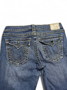 True Religion Straight Pants Y2K Jeans Größe 32 Stitching Top Streetwear H9 - Bild 1 von 10