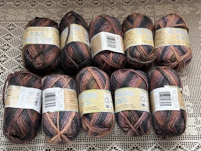 Patons SWS Woll Stripes Natural Earth Lot Of 10 Skeins Color # 70013 - Image 1 of 4