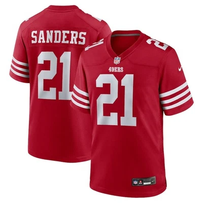 San Francisco 49ers Deion Sanders #21 Nike Scarlet 2025 Official NFL Game Jersey - Image 1 of 3