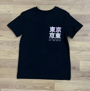 George Short Sleeve T-Shirt Boys 8-9 Years Black Tokyo Logo Crew Neck Cotton - Picture 1 of 4