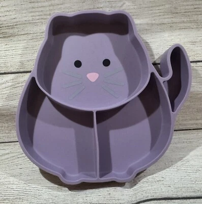 Bandeja de placa de succión de silicona dividida Melii púrpura gato promueve la autoalimentación B7 Foto 1 de 3