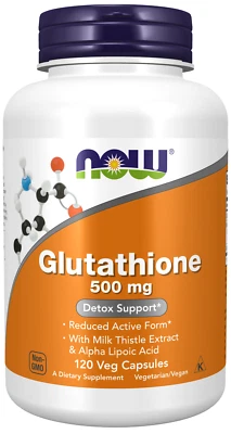 NOW FOODS Glutathione 500 mg 120 Veg Capsules - Image 1 of 2
