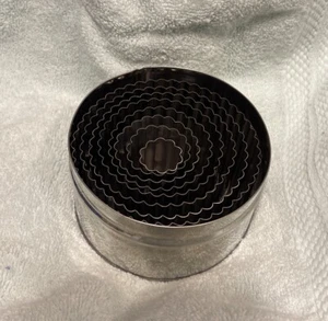 8 Quality Fluted Circle Cookie Biscuit Cutter 1-8 Sizes In Tin 1” -3.75”. EUC A - Picture 1 of 8