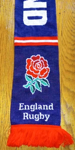 Bufanda Inglaterra Rugby - Doble Cara - Rojo y Azul - Muy Buen Estado - Imagen 1 de 7