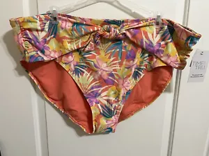 NWT Ladies Time & Tru Floral Bikini Bathing Swim Suit Bottoms Size 3X High Waist - Picture 1 of 4