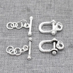 925 Sterling Silver Chain Toggle Clasps for Bracelet Necklace - Picture 1 of 8