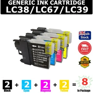8x Generic Ink Cartridge LC39 LC-39 For Brother DCP-125 DCP-J315W MFC-J220 415W - Picture 1 of 6