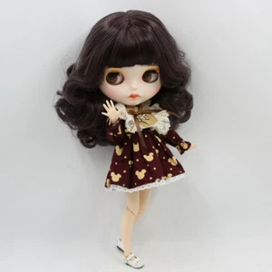 Muñeca Blythe 12" rizos desnudos cabello cara mate cara personalizada cara blanca cuerpo articular - Imagen 1 de 6