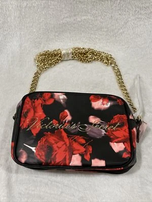 Bolso Bandolera Victoria's Secret ROSA Negro con Correa de Cadena Dorada Pesada Nuevo con Etiquetas Foto 1 de 4