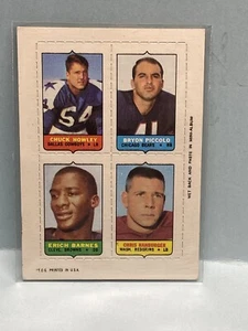 JA3052 1969 Topps Football 4 in 1 Bryon Piccolo Rc, Howley, Hanburger Ex-Mt - Picture 1 of 4