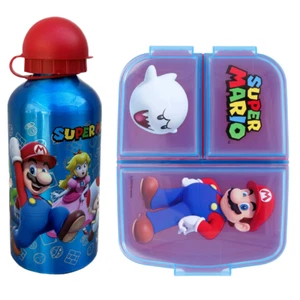 SET BORRACCIA IN ALLUMINIO E PORTAMERENDA MULTISCOMPARTO SUPER MARIO 2 PEZZI - Foto 1 di 8