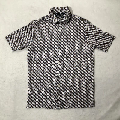 Hart Schaffner Marx Polo Golf Shirt Short Sleeve Button Up Blue Cotton - Image 1 of 4