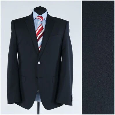 Casaco esportivo masculino DANIEL HECHTER 42R tamanho EUA jaqueta blazer de lã preta - Imagem 1 de 4