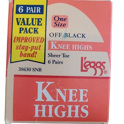 Leggings de colección hasta la rodilla nailon negro 4 pares puntera transparente 1994  Foto 1 de 3