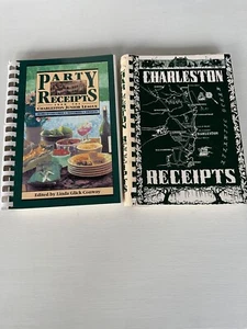 Lot 2 Charleston Junior League Party Receipts & Charleston Receipts Cookbook - Picture 1 of 5