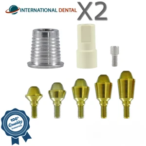 2 Titanium Dental Straight Multi-Unit 1.6mm System CAD/CAM Set Int Hex 2.42mm - Picture 1 of 6