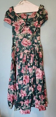 Vestido Vintage Hecho a Mano Años 70 Prarie Country Festival Floral Boho Cottagecore S/M Foto 1 de 4