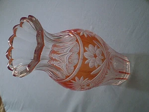 Art Deco Vase Tschechisches Kristallglas Böhmen 1930 zweifarbig - Bild 1 von 12