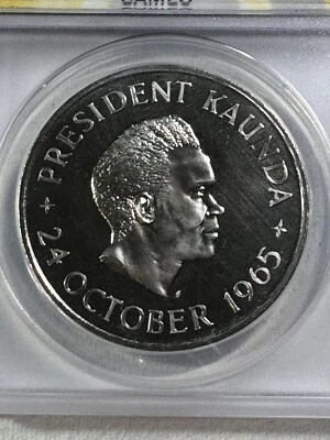 1965 Zambia 5 Shillings Graded PR 65 Cameo by ANACS - Image 1 of 4