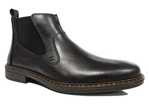Botas Chelsea Rieker 37662 para hombre de cuero negro - Imagen 1 de 1