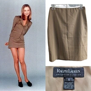Minifalda MicroMini de Lana Ally McBeal COLECCIÓN RALPH LAUREN De Colección Años 90 Talla 6 - Imagen 1 de 9
