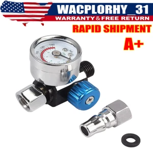 1/4" Air Regulator Gauge Spray Gun Air Pressure Regulator Paint Gun Filter Tool - Picture 1 of 13