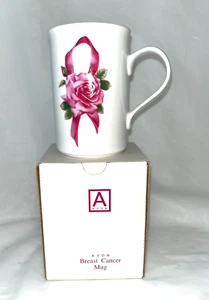 Vintage Avon Pink Rose Cancer Awareness Tea Mug In Box - Bild 1 von 7
