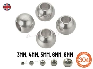 Stainless Steel 304 Round Spacer Beads 3mm - 8mm Rondelle Jewellery Findings  UK - Picture 1 of 2