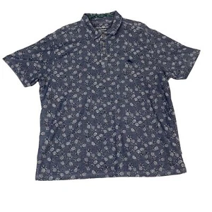 Tommy Bahama Polo Shirt Emfielder Pina Pineapple Maritime Blue Supima Cotton XXL - Picture 1 of 11