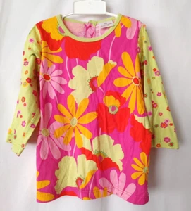 Hanna Andersson Girls Top 3/4 Slv Mixed Fabrics Multicolor Sz 140 / 10 US #15627 - Picture 1 of 5