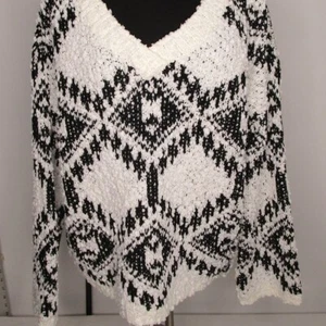 Neu Anna-Kaci Pullover mit V-Ausschnitt grau/schwarz Large Herbst Winter Frühling Pulli #1009 - Bild 1 von 9