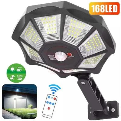 Solar Lights Outdoor 168LED Motion Sensor Flood Light Dusk to Dawn Solar Lamp US - Image 1 of 4