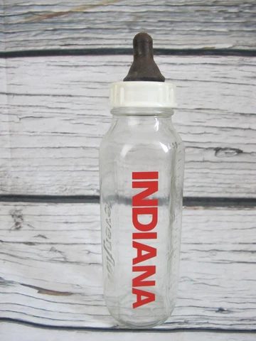 Vintage Indiana Hoosiers Evenflo Glass Baby Bottle Cover