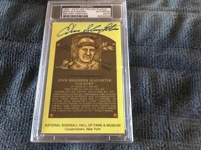 HALL OF FAME SIGNED PLAQUES PSA/DNA CERTIFIED ENOS SLAUGHTER STLOUIS CARDINALS - Image 1 of 2