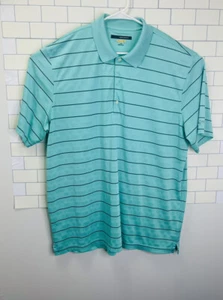 Greg Norman Mens Size Large Short Sleeve Golf Polo Shirt Mint Green Stripe - Picture 1 of 7