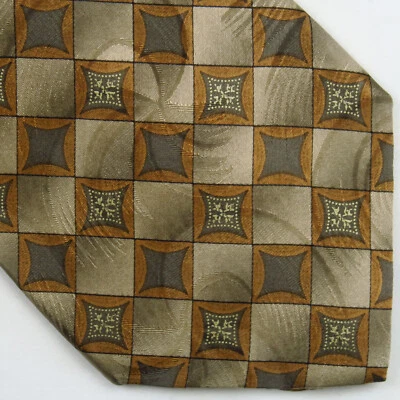 Галстук мужской Innocenti for Tom James золотисто-зеленый геометрические чеки 56x4 классический - Изображение 1 из 4