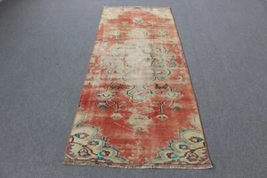 Wool Rugs, Turkish Rug, Oriental Rugs, Vintage Rug, 3.1x7.4 ft Accent Rugs - Picture 1 of 6