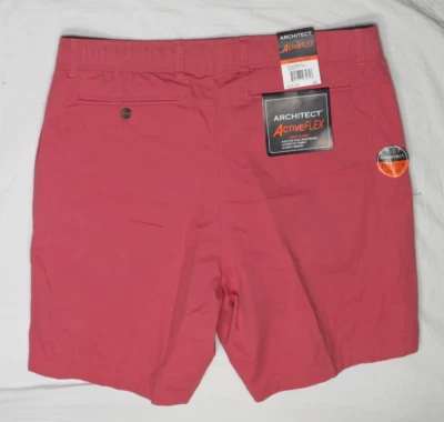 ARCHITECT MASCULINO 38 8" DECK FLEX ATIVO VERMELHO CURTO LONA DE ALGODÃO STRETCH NOVO COM ETIQUETAS - Imagem 1 de 4