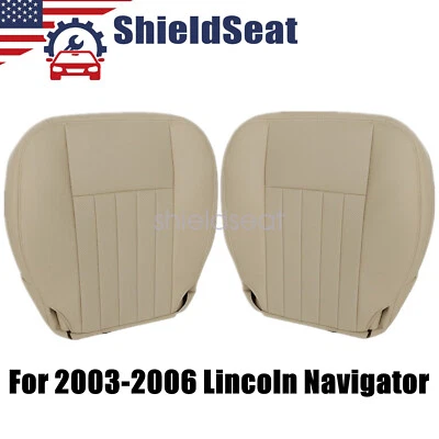 Both Driver & Passenger Bottom Seat Cover Tan For 2003 to 2006 Lincoln Navigator - Image 1 of 4