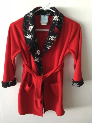 Albornoz polar Bun Z niños rojo negro calavera huesos cruzados talla 6 usado en excelente estado Foto 1 de 4